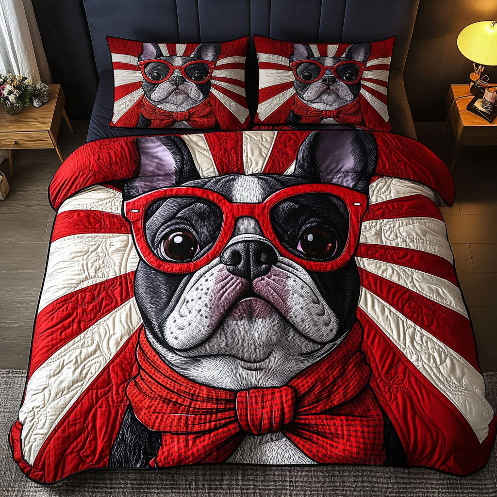 Pop Star Pup 3-Piece Quilted Bedding Set - Single (59" x 70")