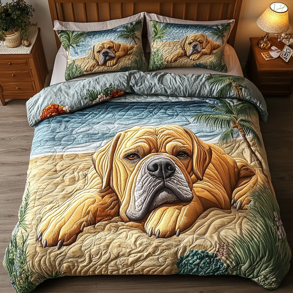 Pup Dreams 3-Piece Quilted Bedding Set - Single (59" x 70")