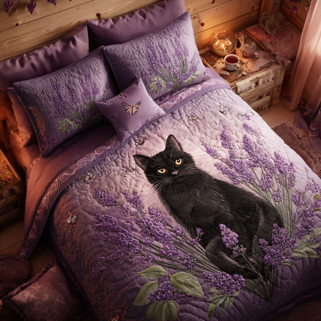 Purple Whisper 3-Piece Quilted Bedding Set - Single (59" x 70")