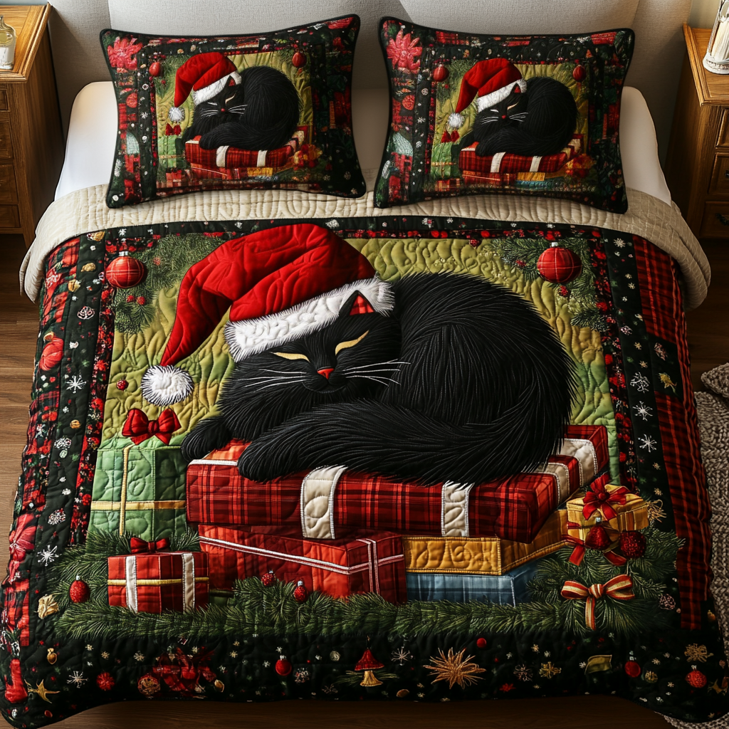 Purrfect Book Haven 3-Piece Quilted Bedding Set - Single (59" x 70")