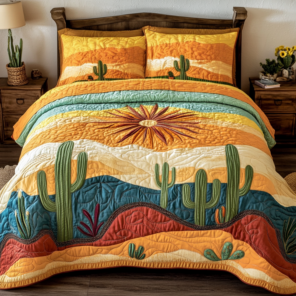 Radiant Dawn 3-Piece Quilted Bedding Set - Single (59" x 70")