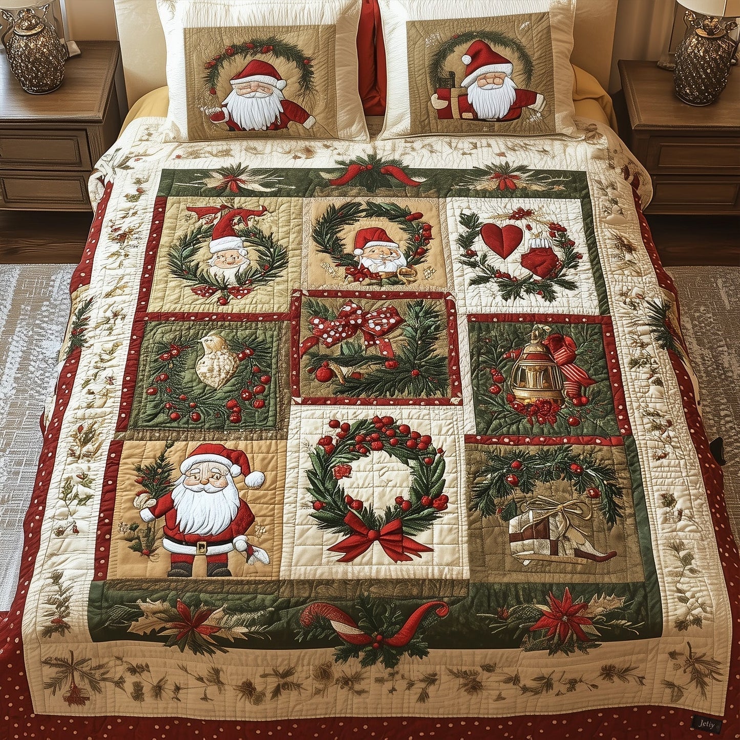 Radiant Holiday Grove 3-Piece Quilted Bedding Set - Single (59" x 70")
