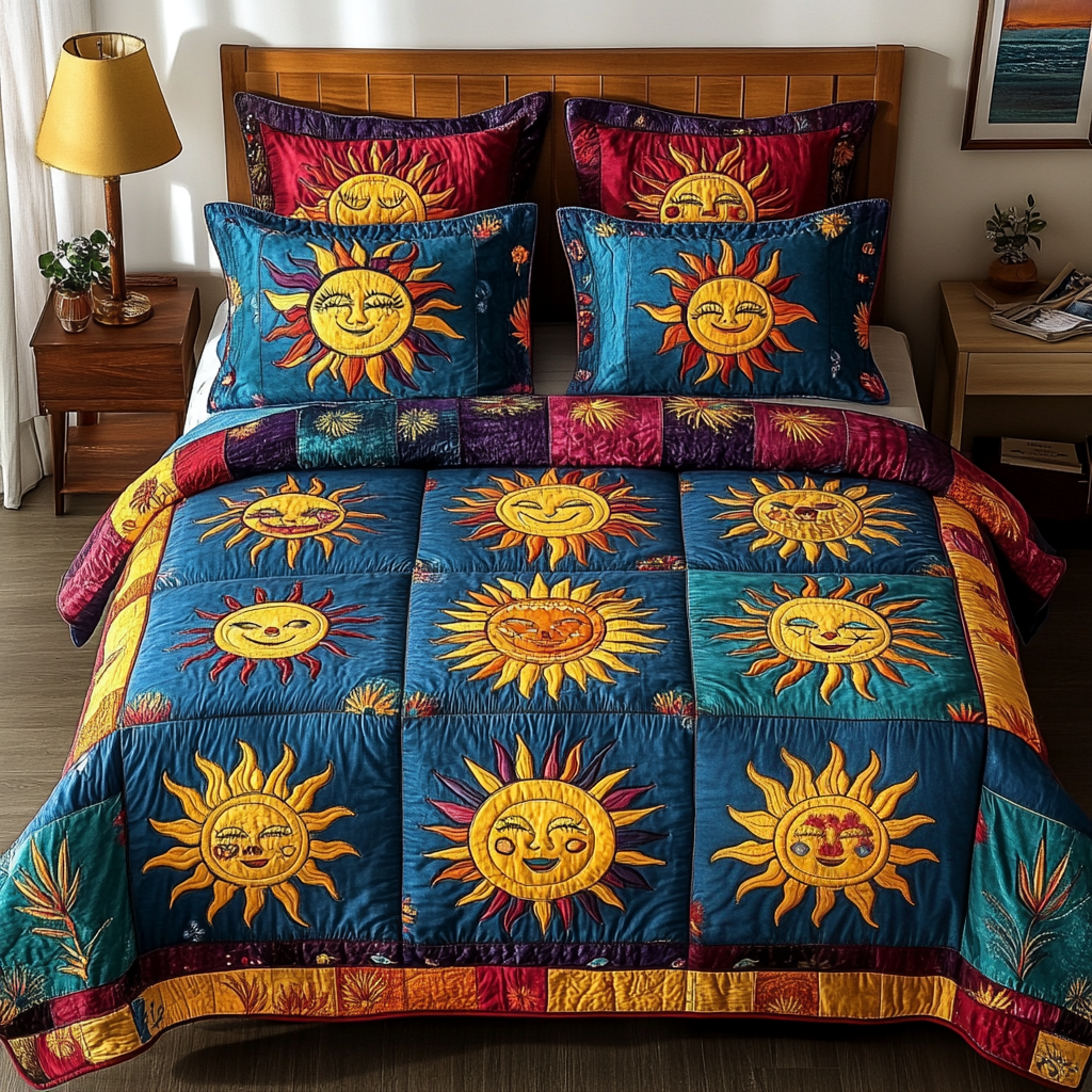 Radiant Sun 3-Piece Quilted Bedding Set - Single (59" x 70")