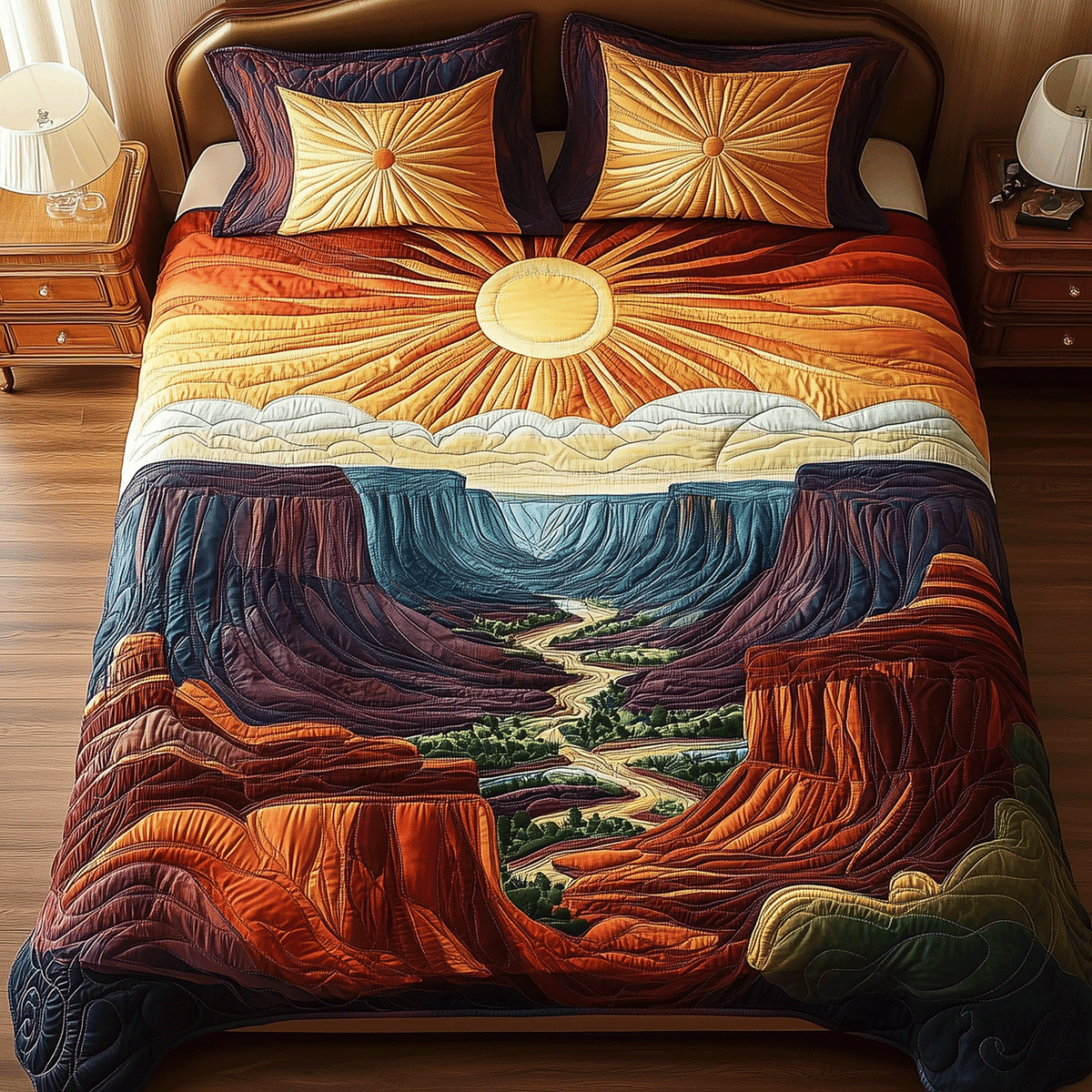 Red Rock Majesty 3-Piece Quilted Bedding Set - Single (59" x 70")