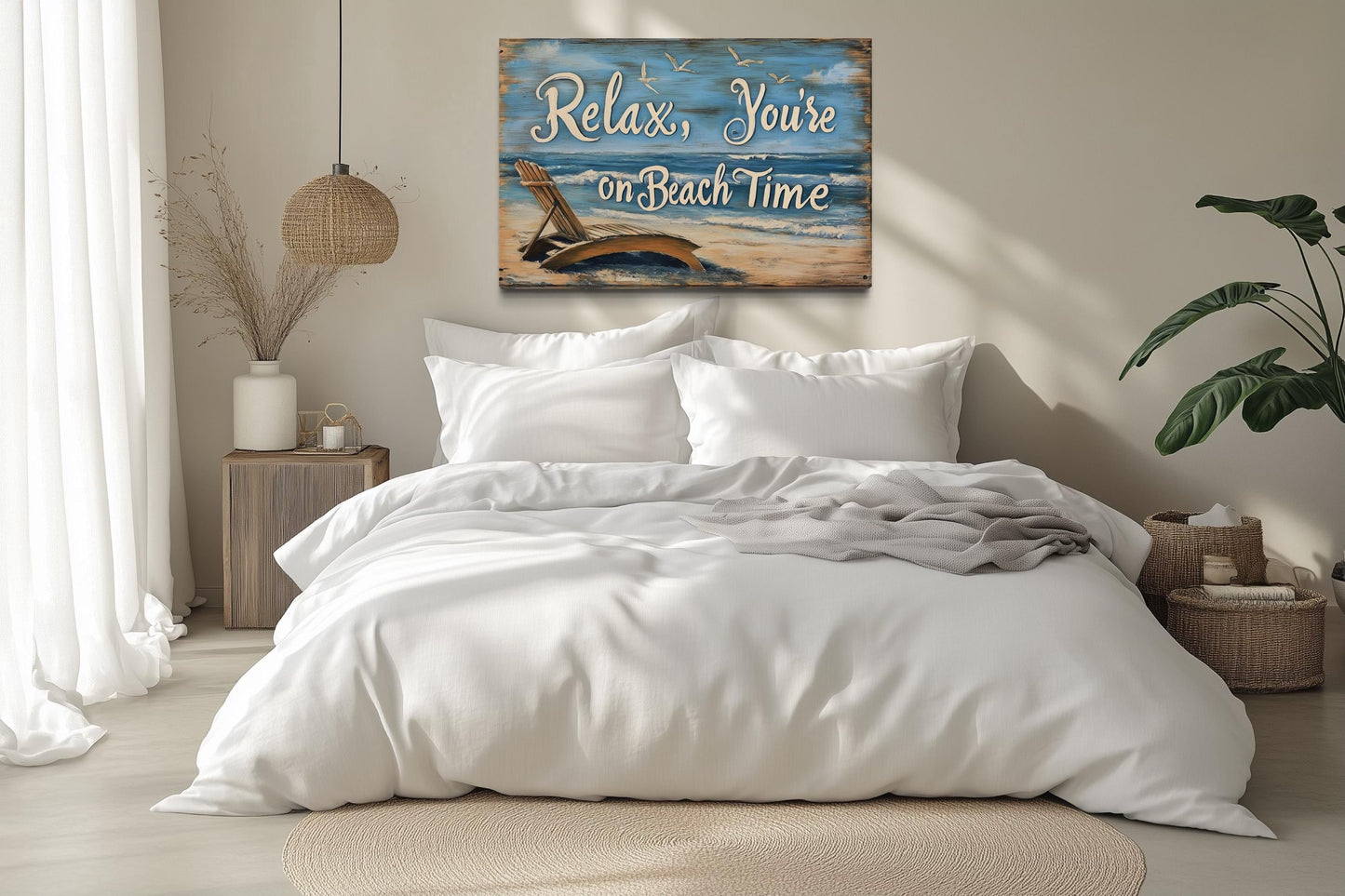 Relax You’re On Beach Time Canvas Wall Art