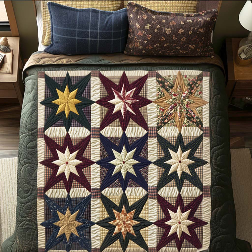 Rustic Starburst 3-Piece Quited Bedding Set - Single (59" x 70")