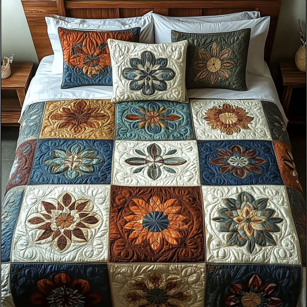 Sacred Geometry 3-Piece Quilted Bedding Set - Single (59" x 70")