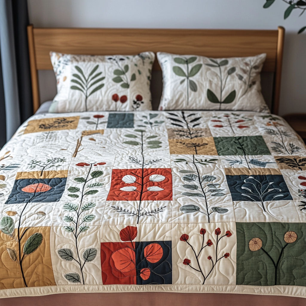 Sacred Petal 3-Piece Quilted Bedding Set - Single (59" x 70")