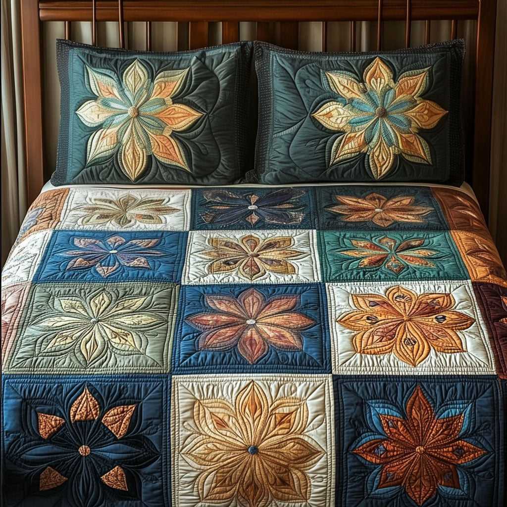 Sacred Spiral 3-Piece Quilted Bedding Set - Single (59" x 70")