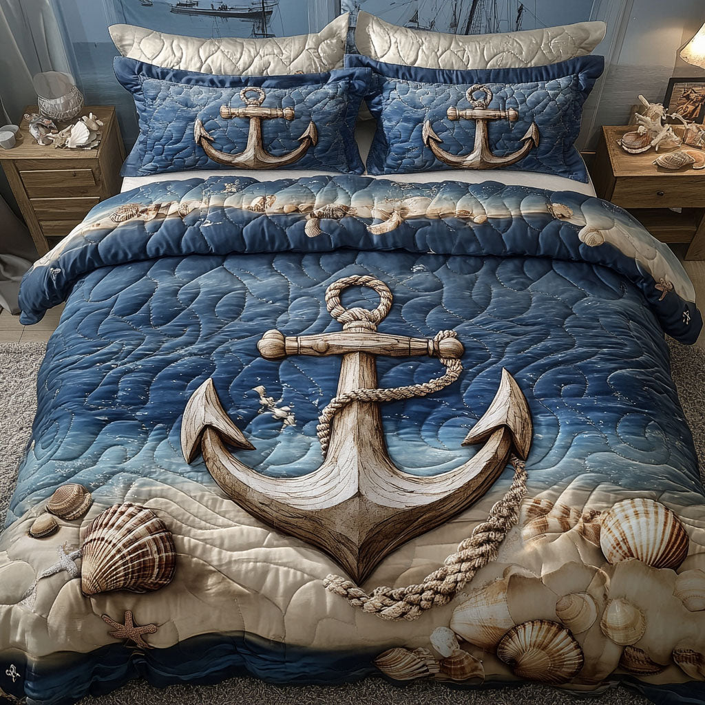 Seaside Serenity 3-Piece Quilted Bedding Set - Single (59" x 70")