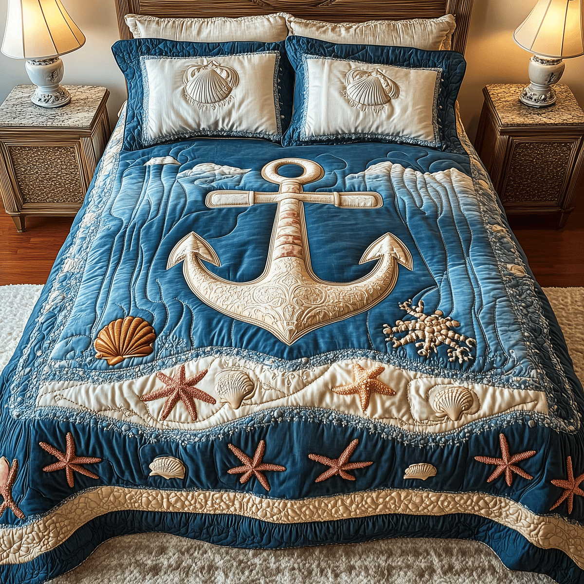 Seaside Serenity 3-Piece Quilted Bedding Set - Single (59" x 70")