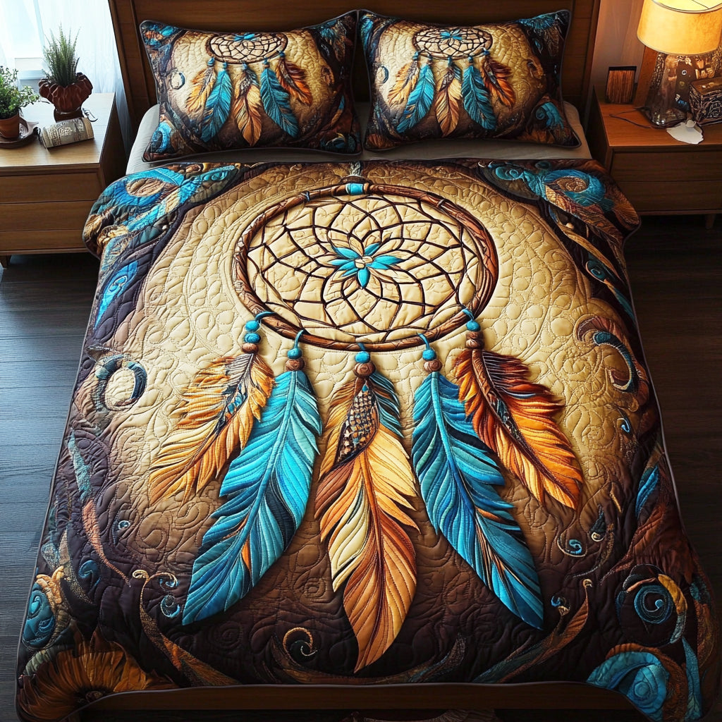 Serenity Dreamcatcher 3-Piece Quilted Bedding Set - Single (59" x 70")