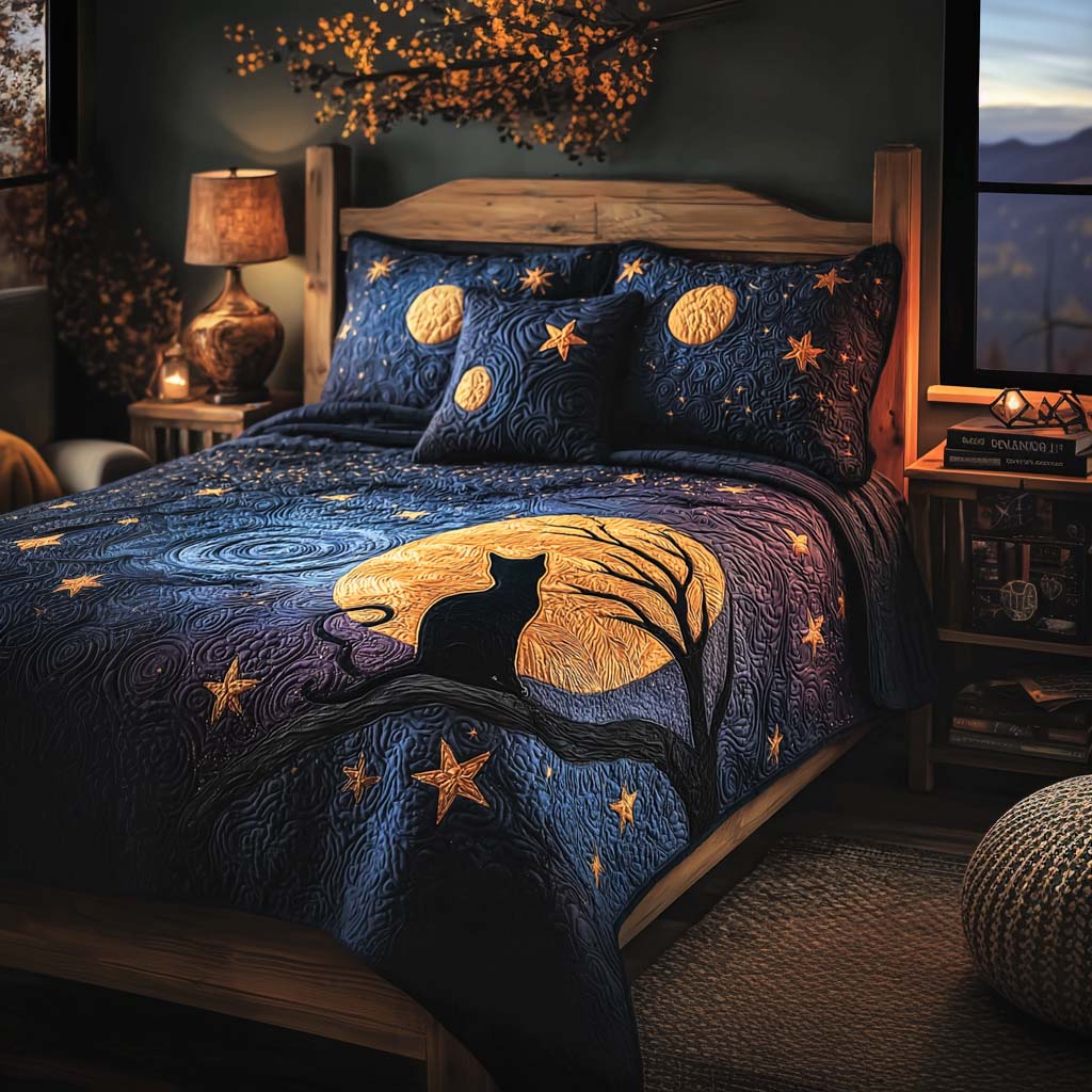 Shadow Whiskers 3-Piece Quilted Bedding Set - Single (59" x 70")