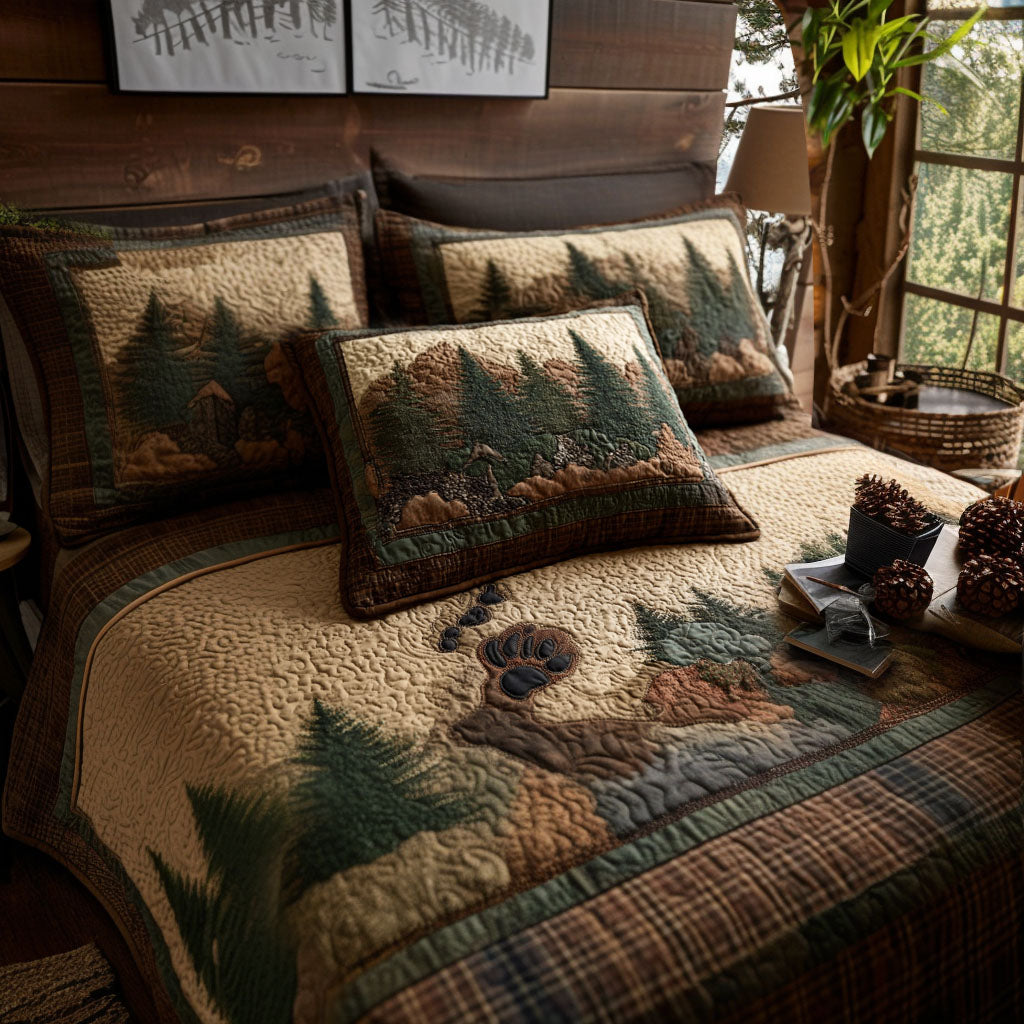 Shadow of the Pines 3-Piece Quilted Bedding Set - Single (59" x 70")