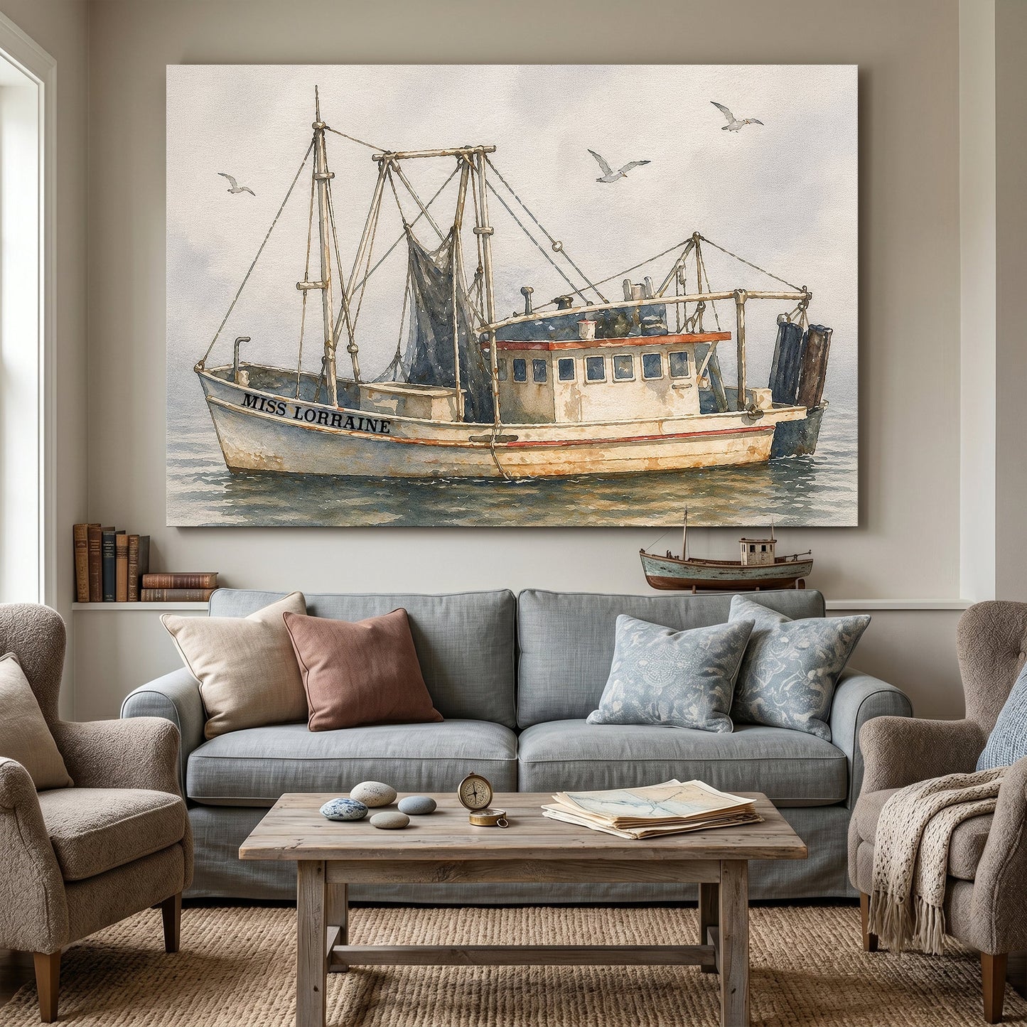 Shrimp Boat Watercolor