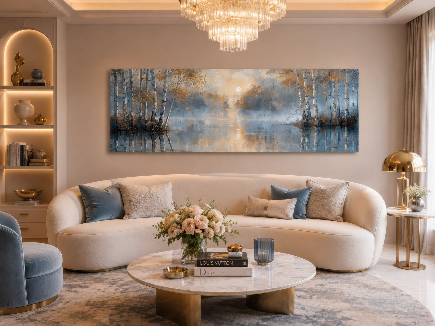 Silver Birch Trees Forest Long Narrow Horizontal Wall Art