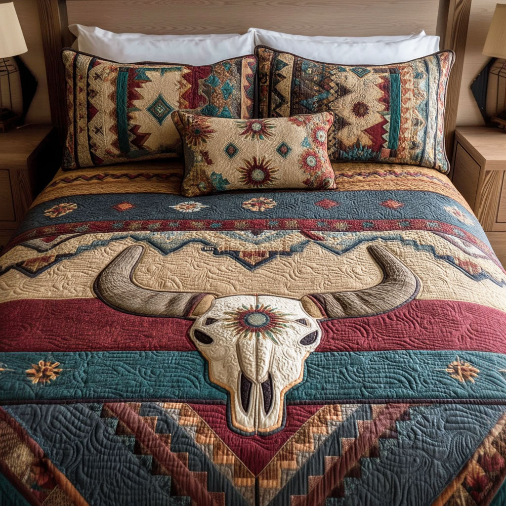 Skull Legacy 3-Piece Quilted Bedding Set - Single (59" x 70")