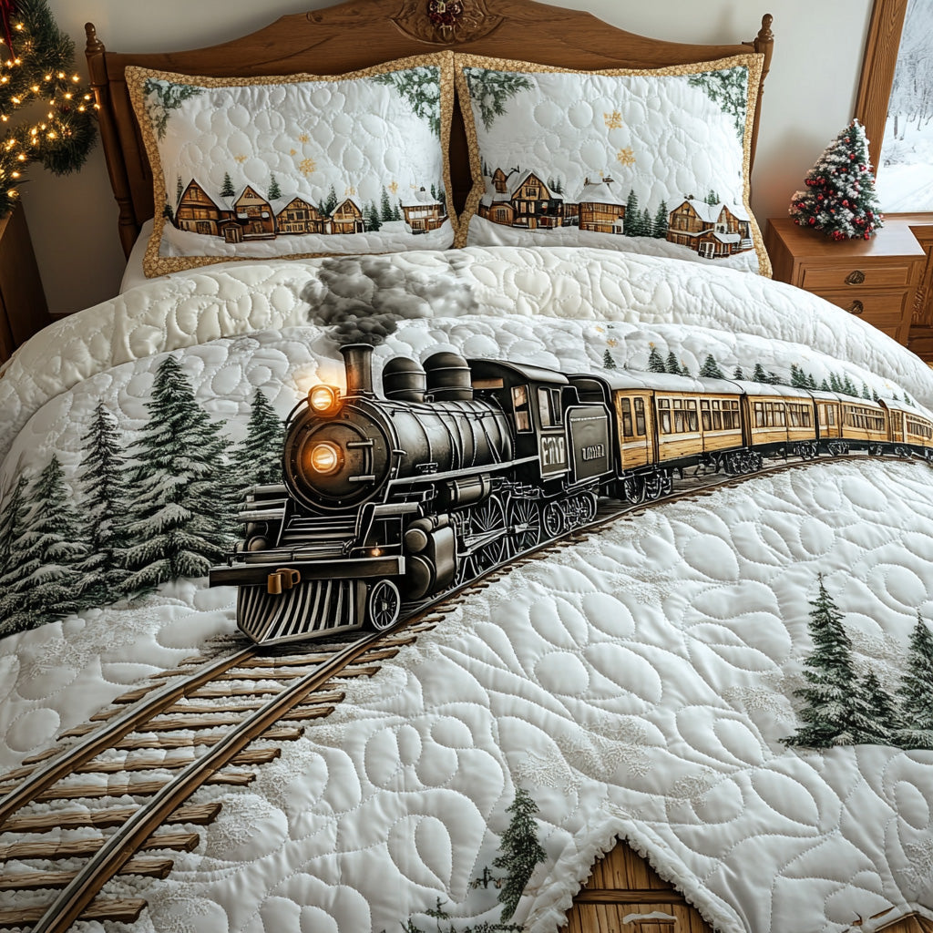 Snowbound Express 3-Piece Quilted Bedding Set - Single (59" x 70")
