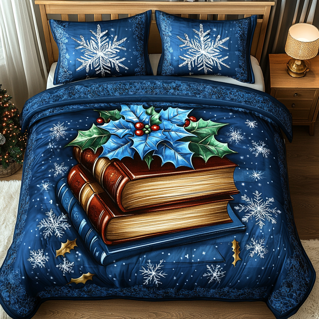 Snowbound Stories 3-Piece Quilted Bedding Set - Single (59" x 70")