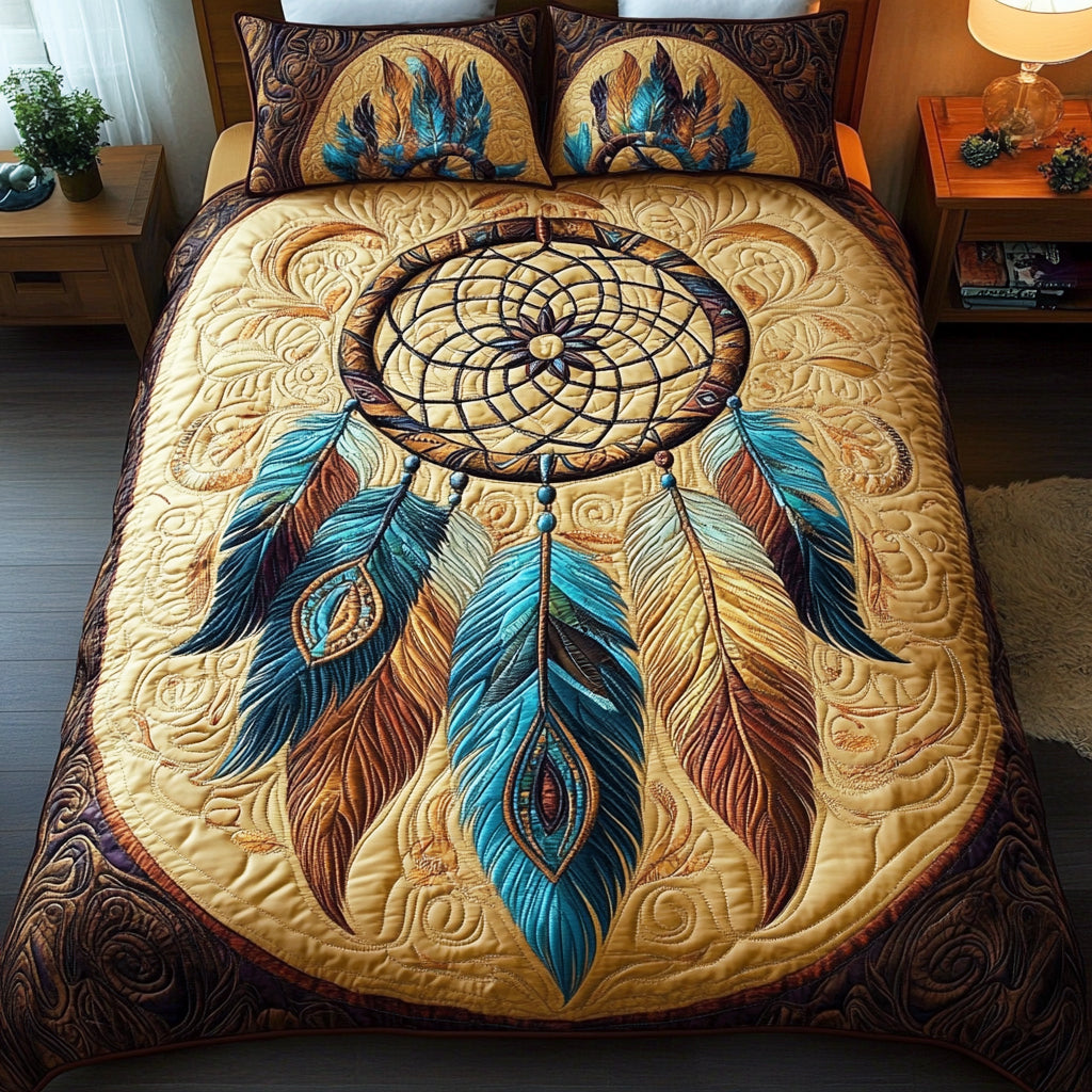 Soft Feather Dreams 3-Piece Quilted Bedding Set - Single (59" x 70")
