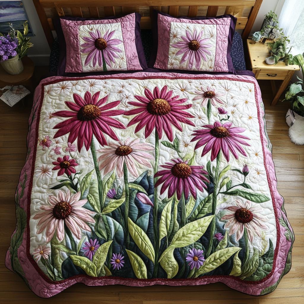 Spring Essence 3-Piece Quilted Bedding Set - Single (59" x 70")