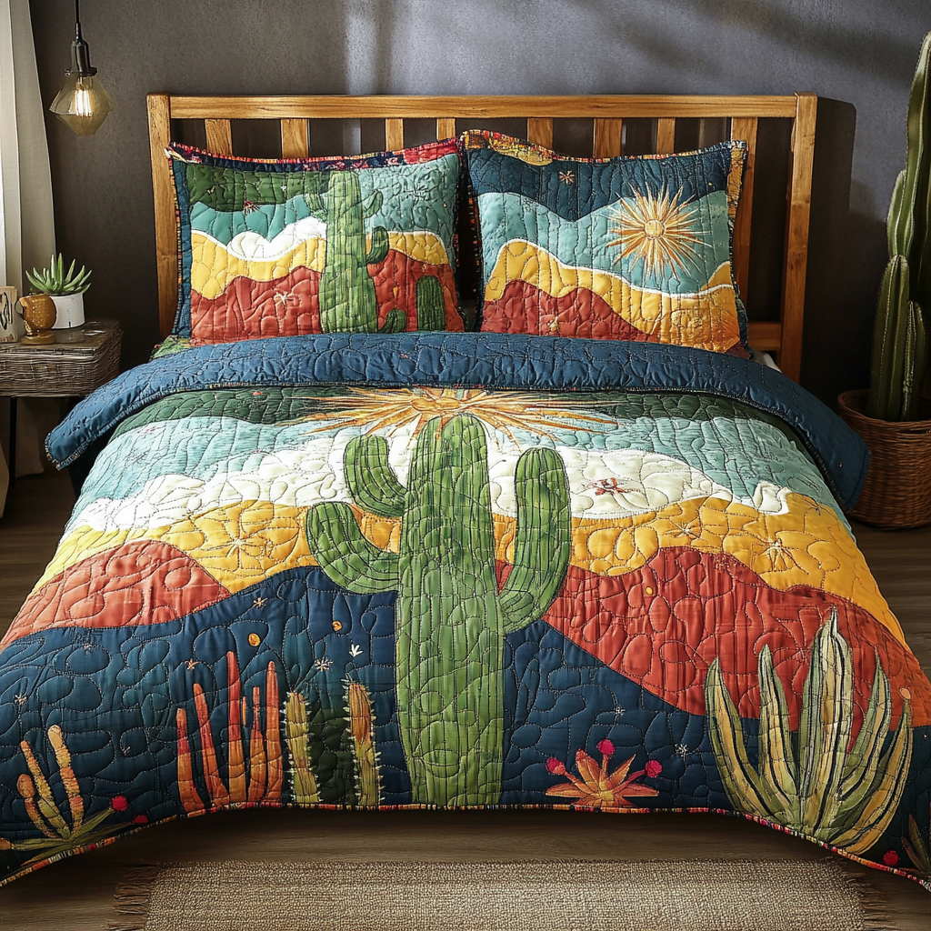 Sunlit Desert 3-Piece Quilted Bedding Set - Single (59" x 70")