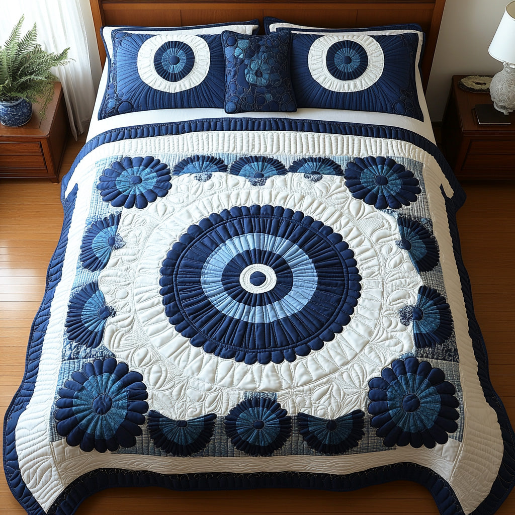 Sunny Petals 3-Piece Quilted Bedding Set - Single (59" x 70")