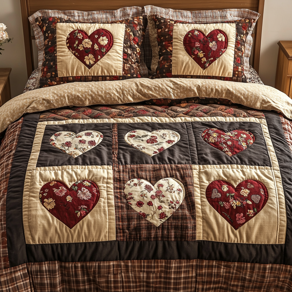 Sweet Stitch 3-Piece Quilted Bedding Set - Single (59" x 70")