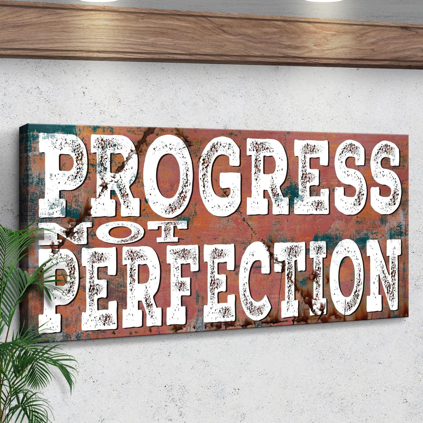 Progress Not Perfection Inspirational Sign II