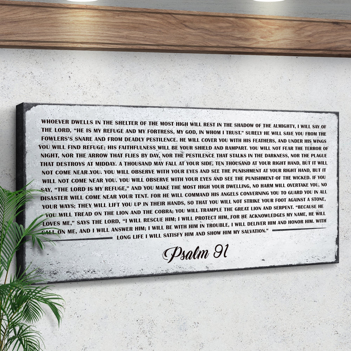 Psalm 91: 'Whoever Dwells in the Shelter of the Most High' Sign - Inspirational Christian Wall Art, Religious Decor