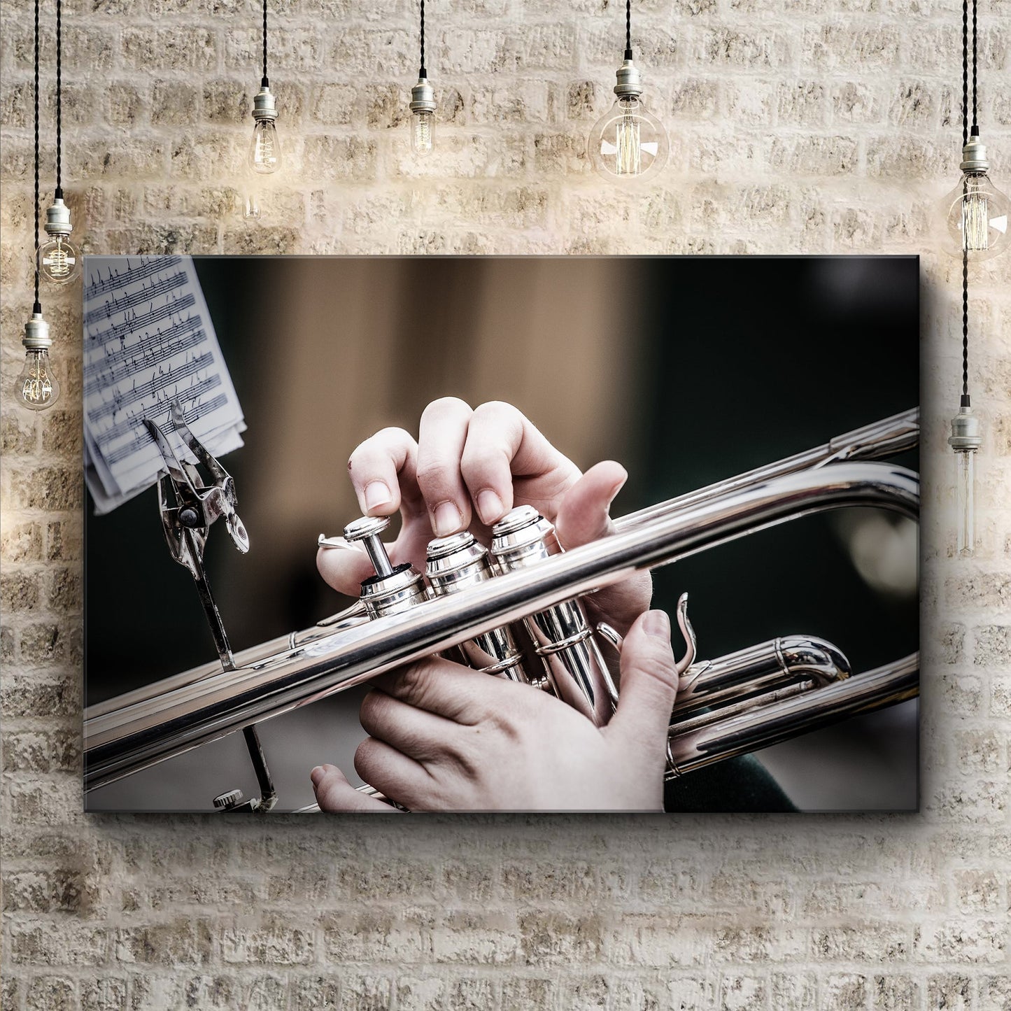 Trombone Playing Canvas Wall Art