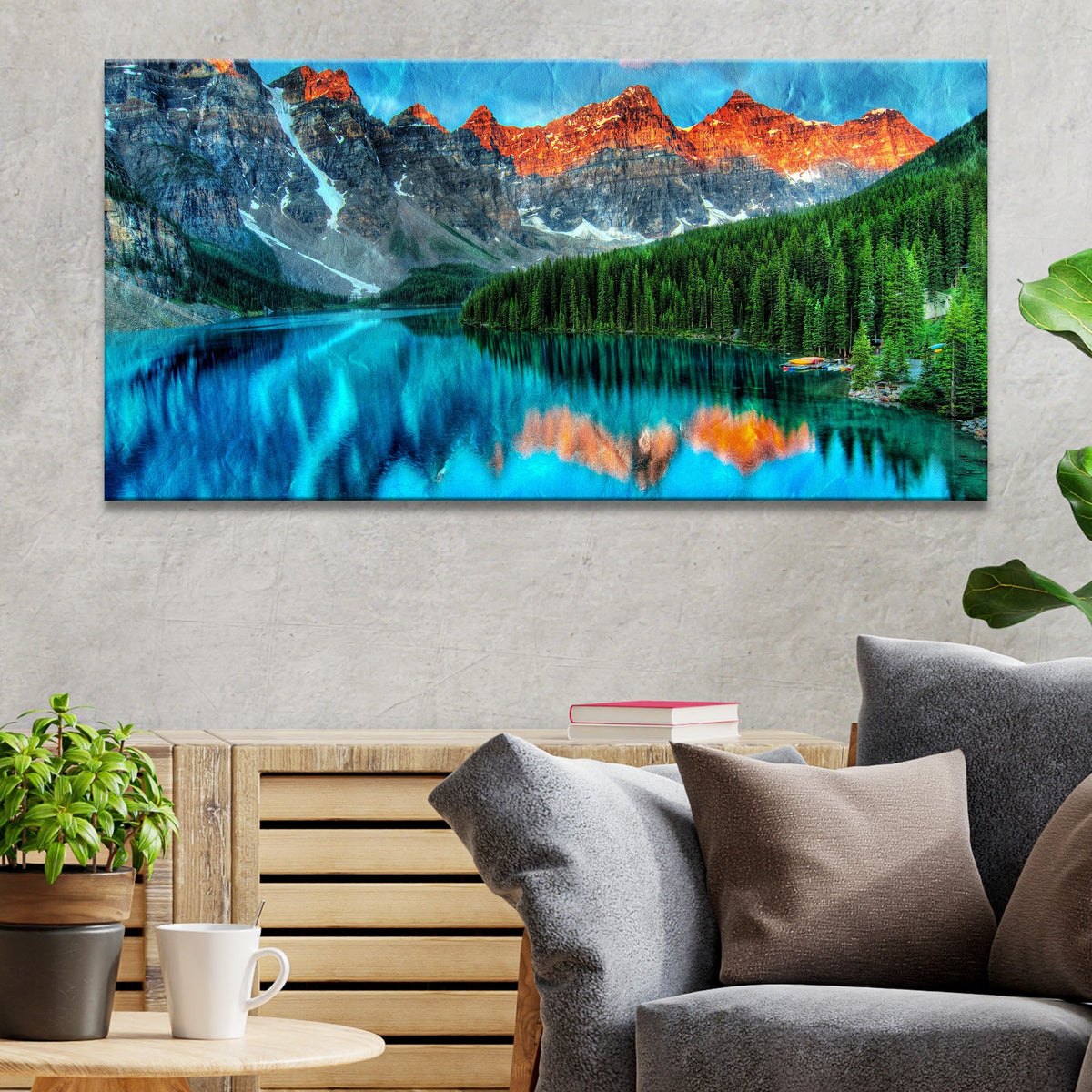 Breathtaking Moraine Mountain Canvas Wall Art