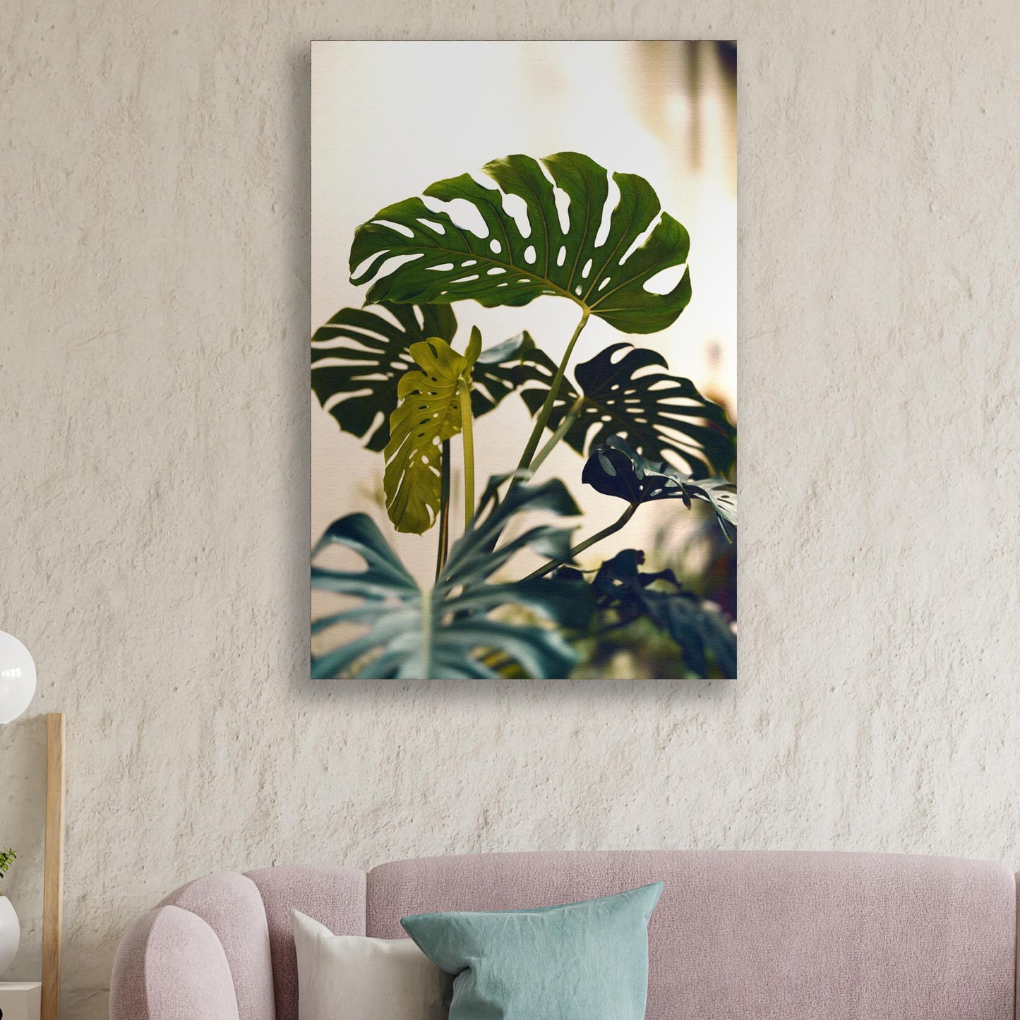 Fresh Tropical Green Leaves Canvas Wall Art