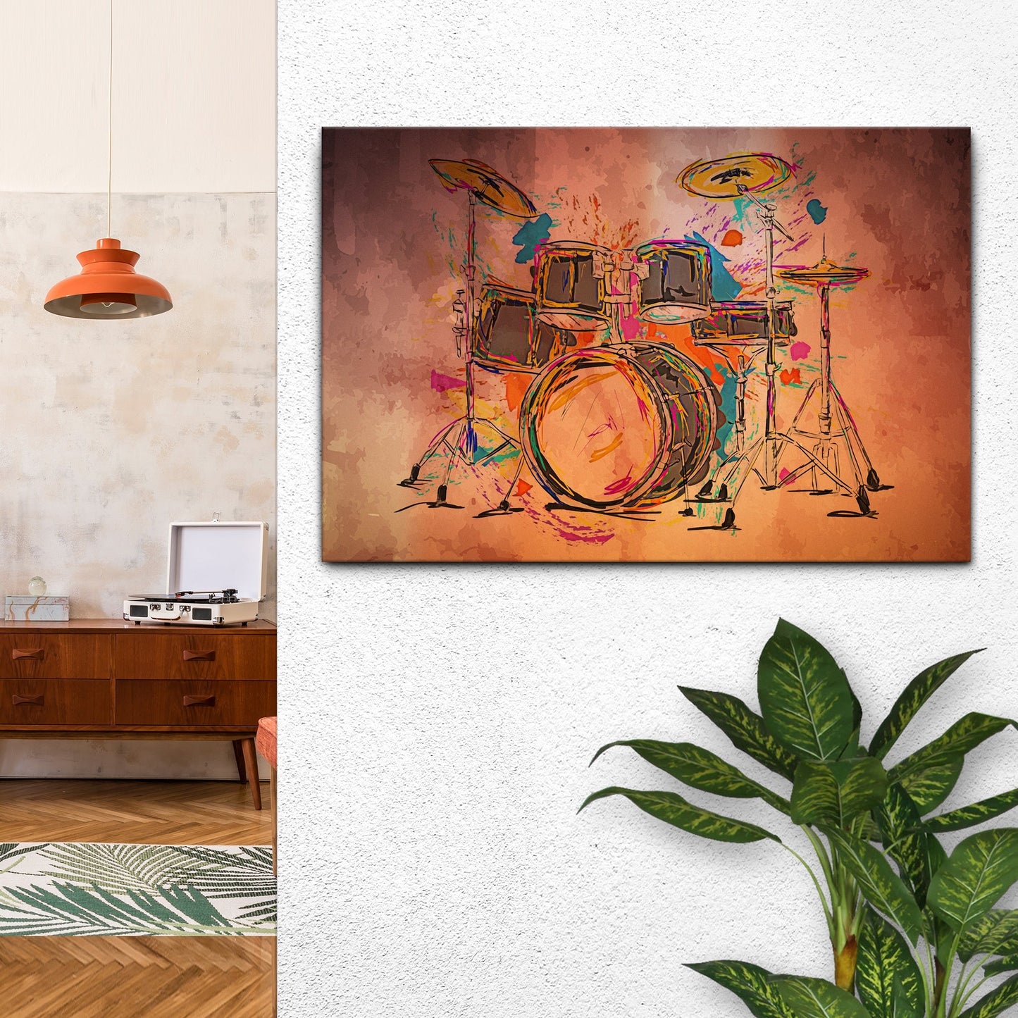 Drums Abstract Canvas Wall Art