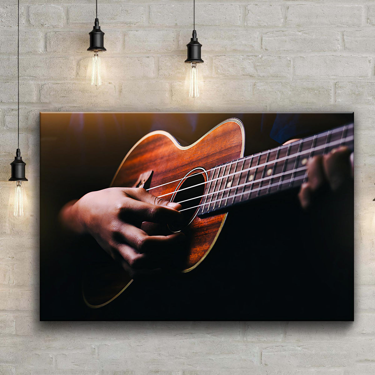 Ukulele Playing Canvas Wall Art