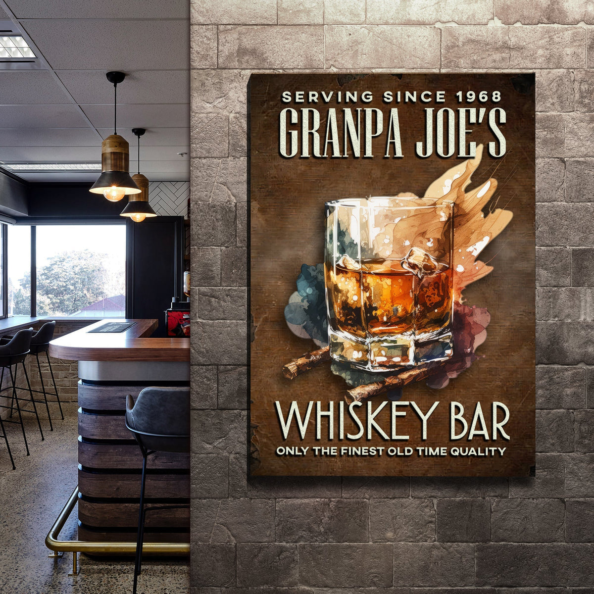 Only The Whiskey Bar Sign