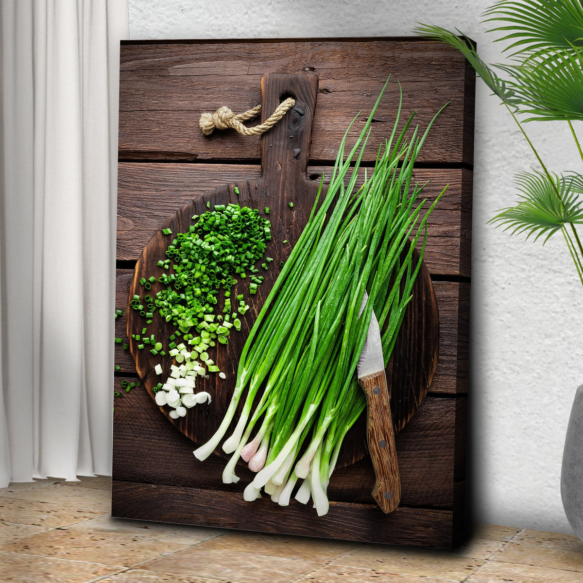 Plant Herb Chopped Chives Canvas Wall Art