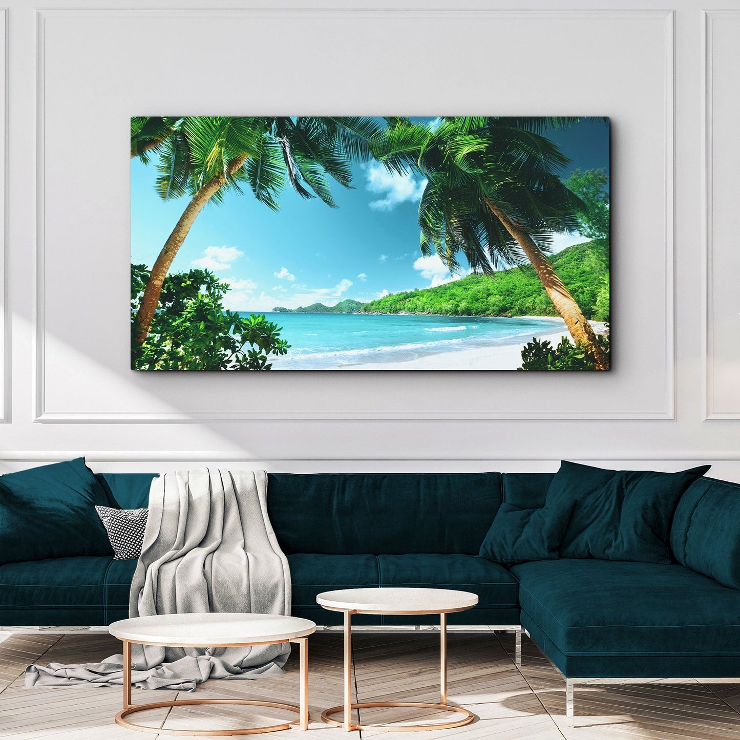 Coconut Trees And Tropical Beach Canvas Wall Art ()