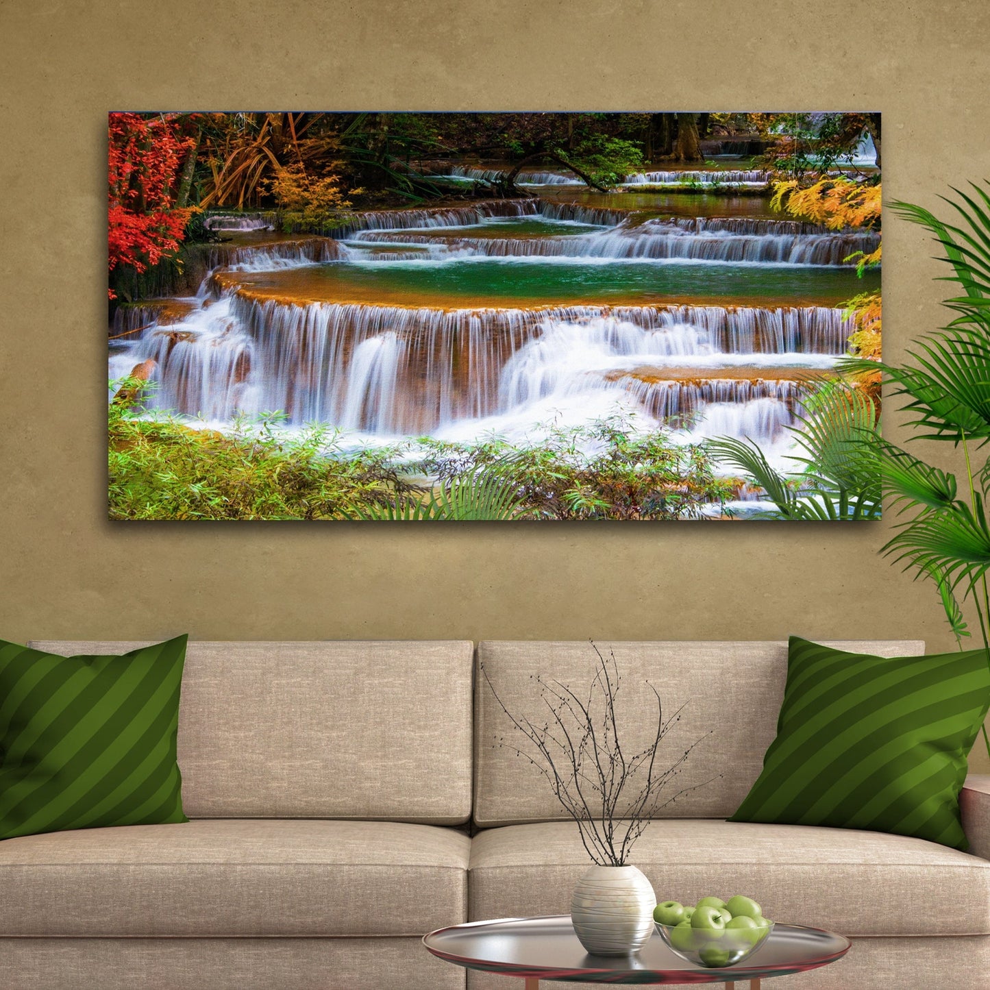 Tropical Waterfalls Canvas Wall Art