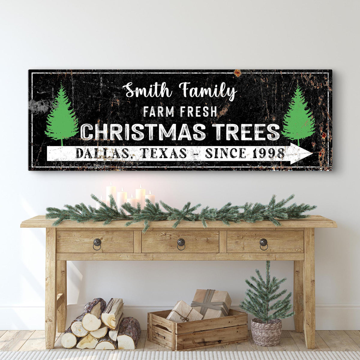 Family Christmas Trees Sign