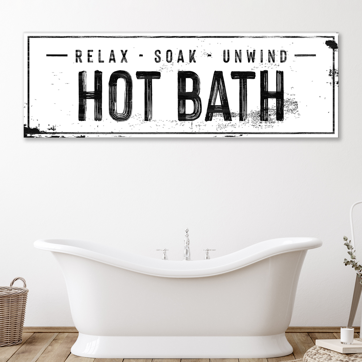 Hot Bath Sign - canvas