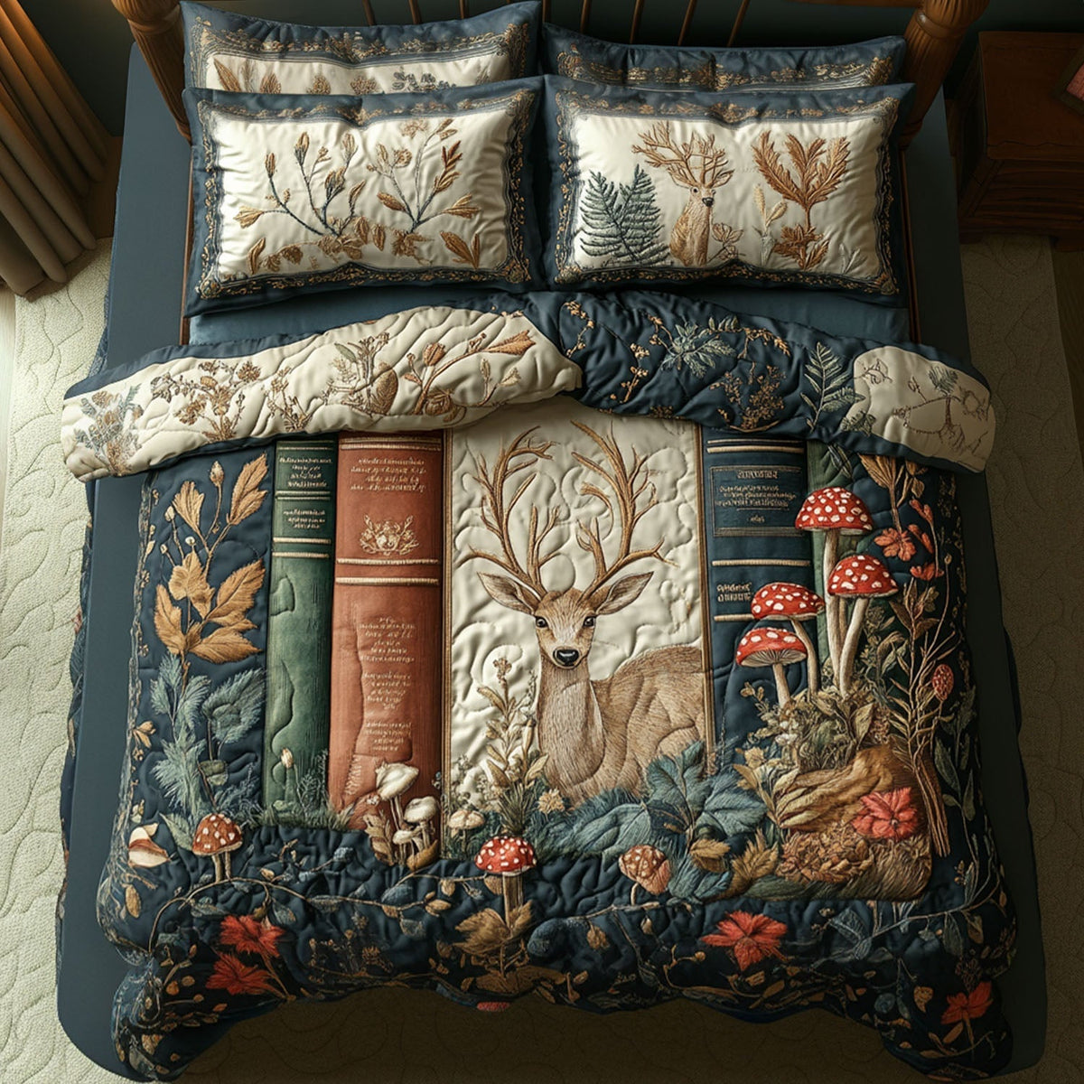 The Book Nook 3-Piece Quilted Bedding Set - Single (59" x 70")