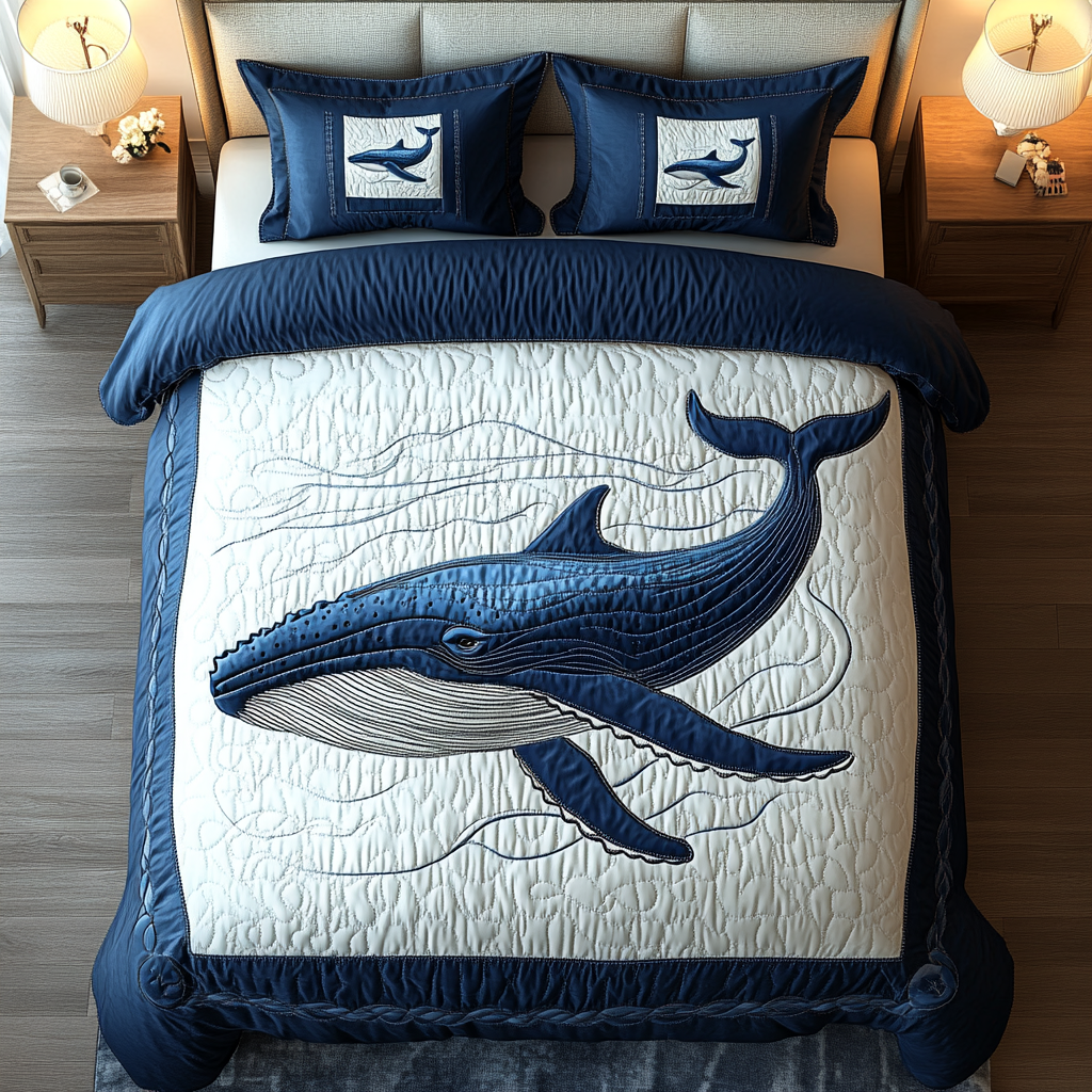 Tidal Majesty 3-Piece Quilted Bedding Set - Single (59" x 70")