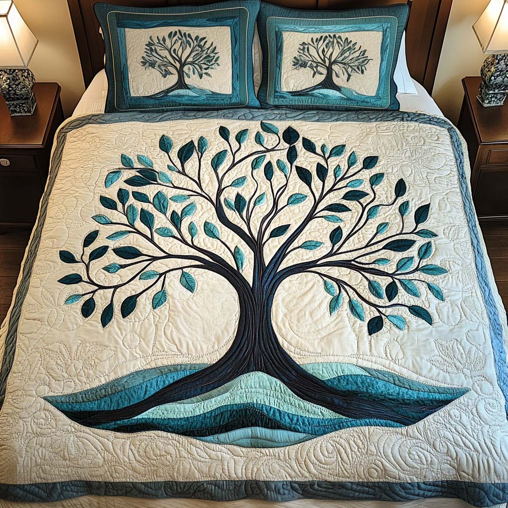 Tranquil Forest 3-Piece Quilted Bedding Set - Single (59" x 70")