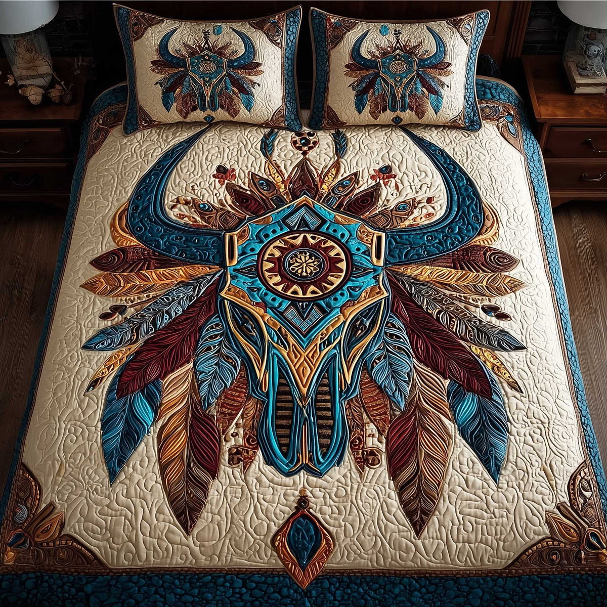 Tribal Spirit 3-Piece Quilted Bedding Set - Single (59" x 70")