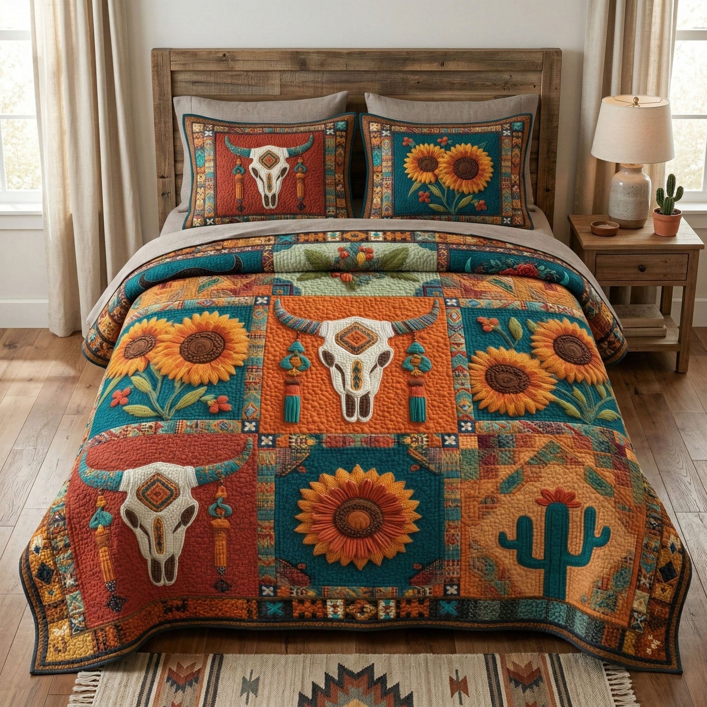Tribal Spirit 3-Piece Quilted Bedding Set - Single (59" x 70")