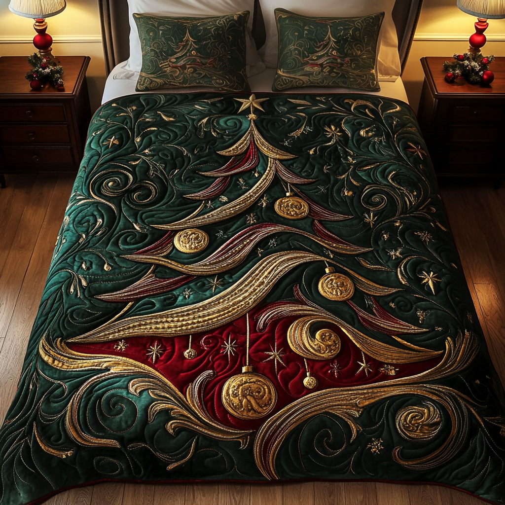Twinkling Pines Quilted Bedding Set - Single (59" x 70")