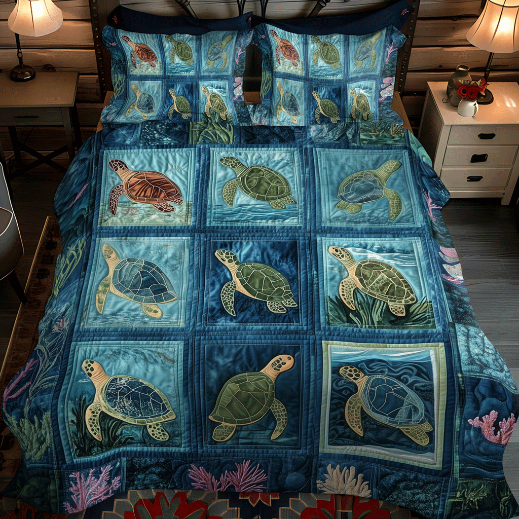 Underwater Utopia 3-Piece Quilted Bedding Set - Single (59" x 70")