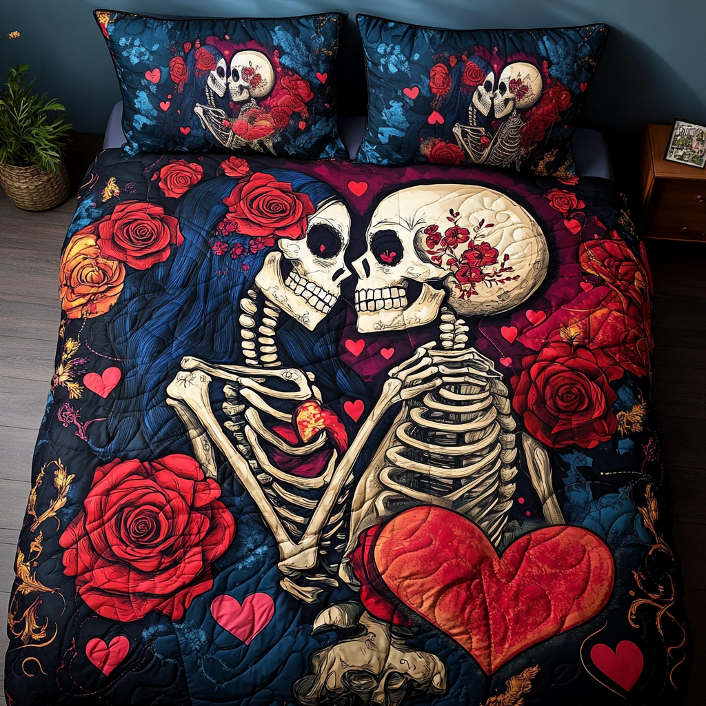 Undying Love 3-Piece Quilted Bedding Set - Single (59" x 70")