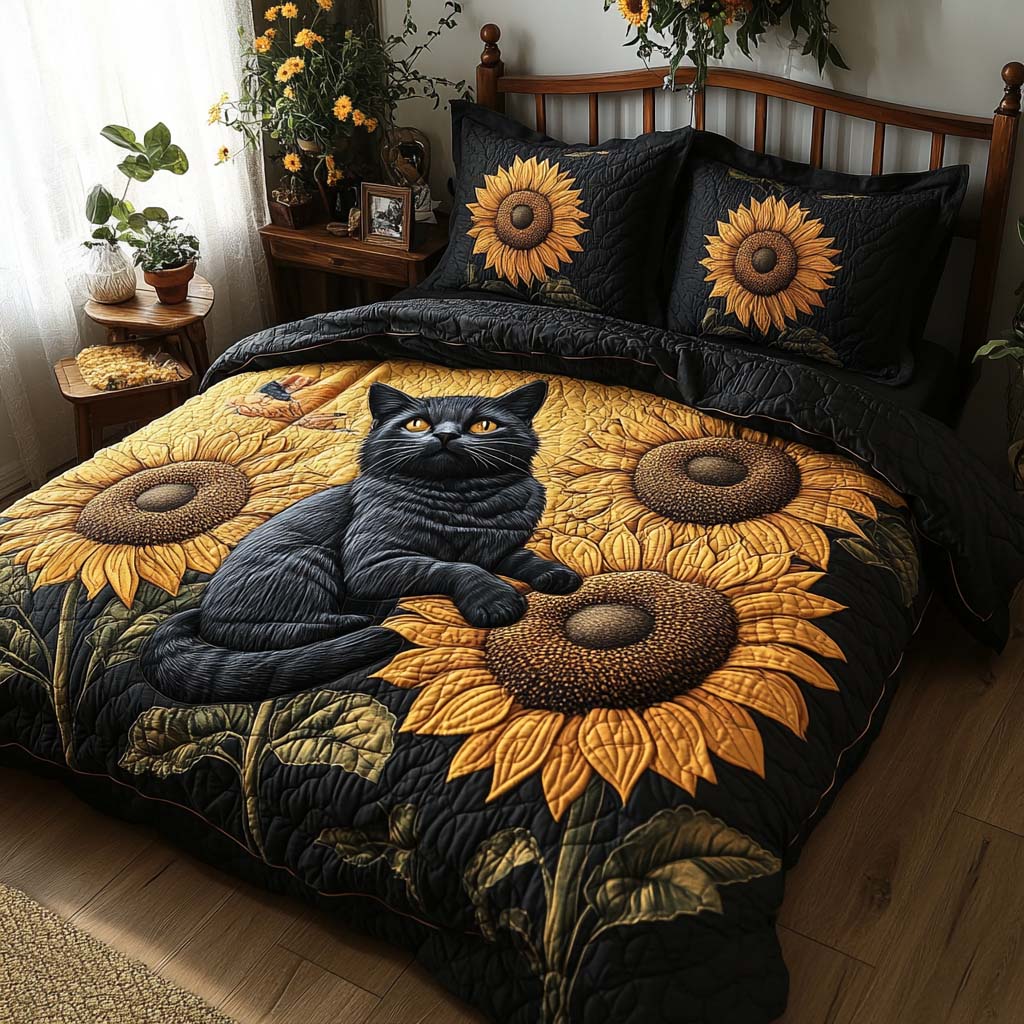 Velvet Petals 3-Piece Quilted Bedding Set - Single (59" x 70")